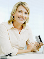 Photo of woman with credit card