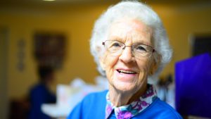 older woman smiling